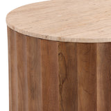 Hobbes Travertine End Table Brown