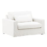Taylor linen Chair and a Half Slipcover White