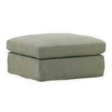 Winters linen Ottoman Slipcover Forest