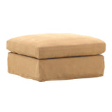 Winters linen Ottoman Slipcover Wheat