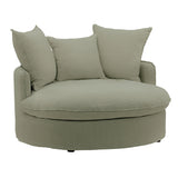 Hughes linen Lounger Slipcover Forest