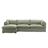 Klein linen 2 Piece Chaise Sectional Slipcover Forest
