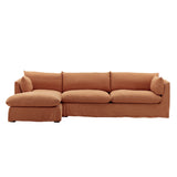 Klein linen 2 Piece Chaise Sectional Slipcover Sienna