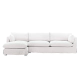 Klein linen 2 Piece Chaise Sectional Slipcover White