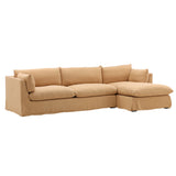 Izumi linen 2 Piece Chaise Sectional Slipcover Wheat