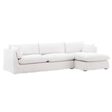 Izumi linen 2 Piece Chaise Sectional Slipcover White