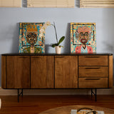Dugan Pine Sideboard Black